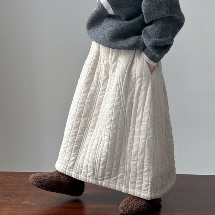 【90-150】キルティングロングスカート