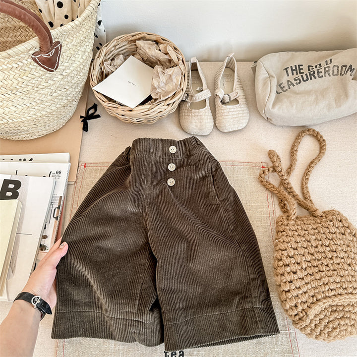 【80-130】コーデュロイワイドパンツ