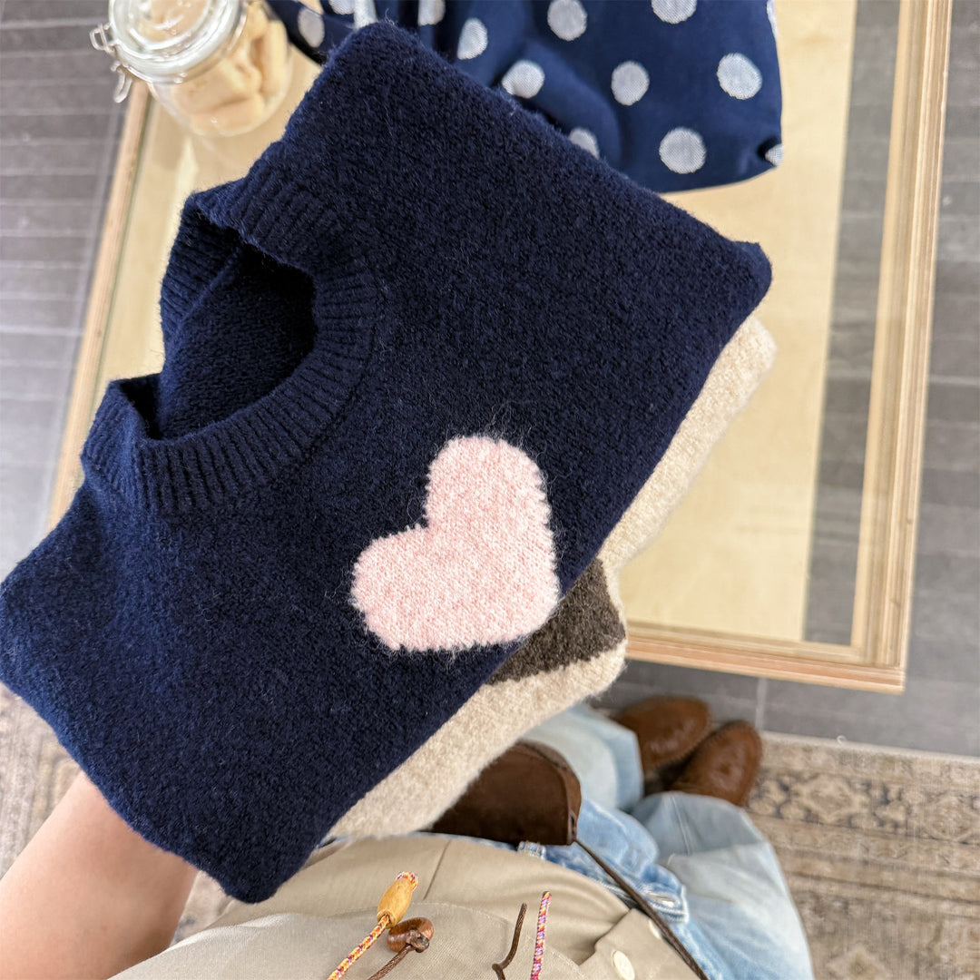 【80-130】フロントハートニットトップス