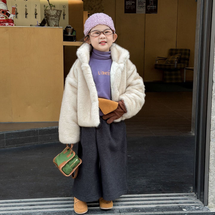 【90-140】スタンドカラーフェイクファージャケット