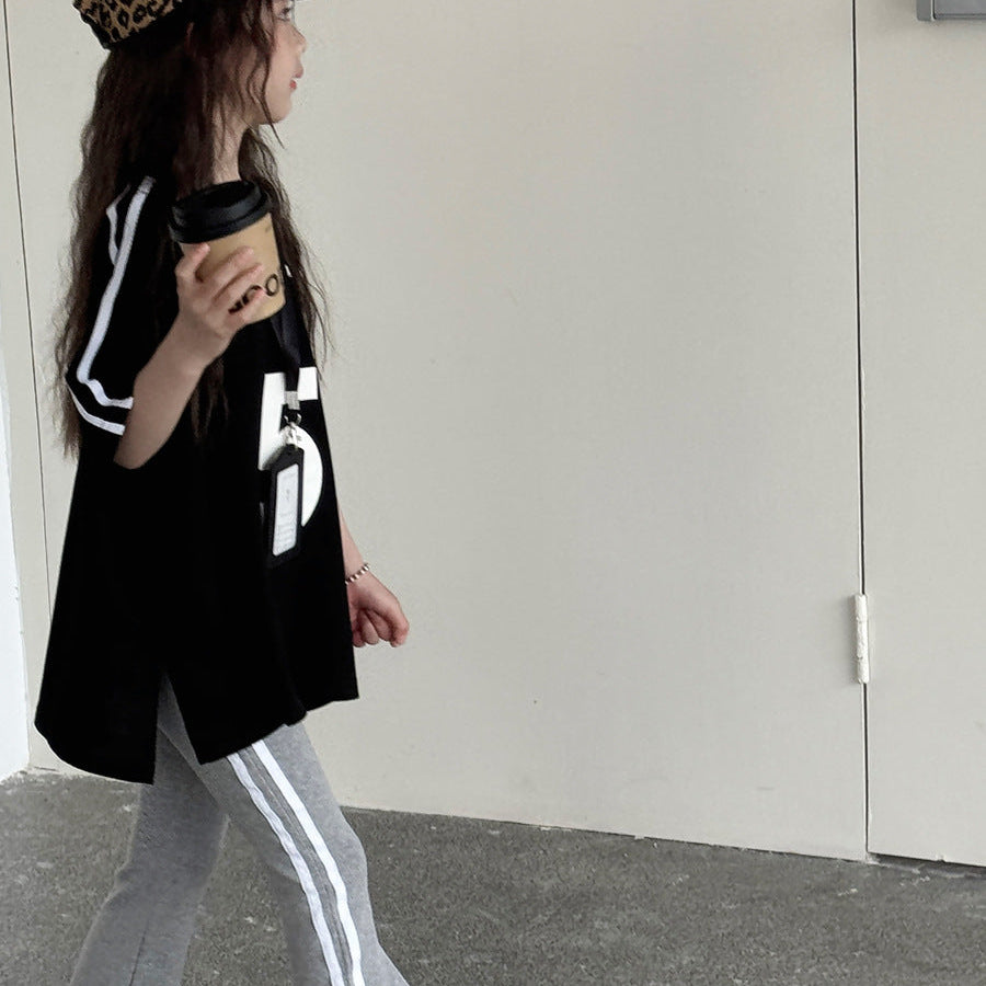 【100-150】サイドラインオーバーサイズTシャツ