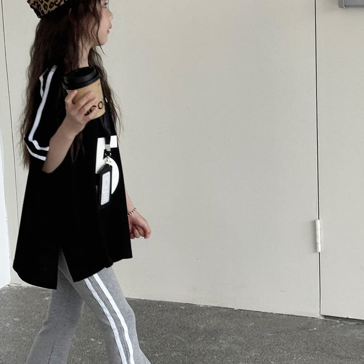 【100-150】サイドラインオーバーサイズTシャツ