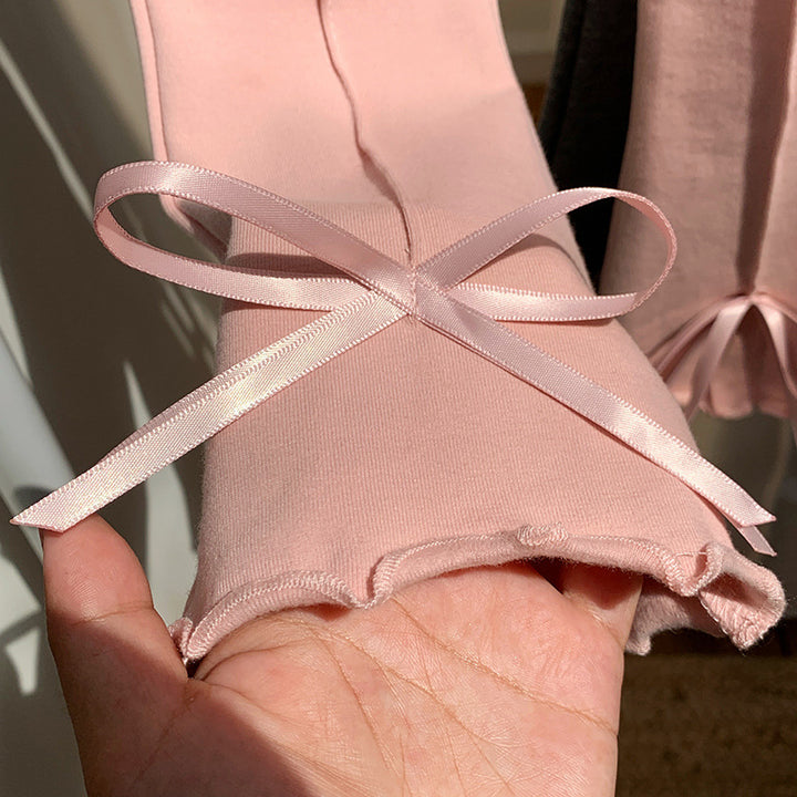 【90-150】裾リボンメロウフレアパンツ