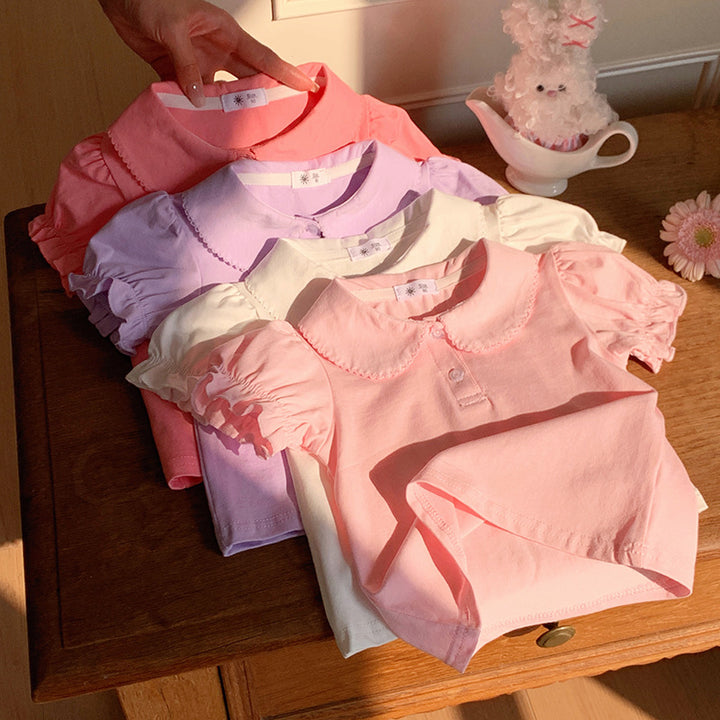 【90-140】パフスリーブポロシャツ