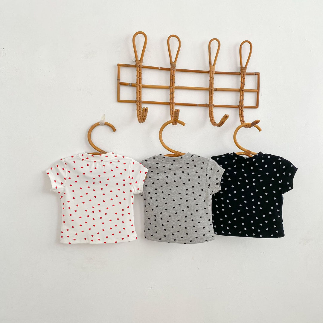【73-130】ハート柄ベーシックTシャツ