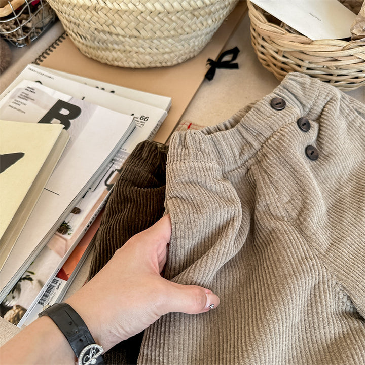 【80-130】コーデュロイワイドパンツ