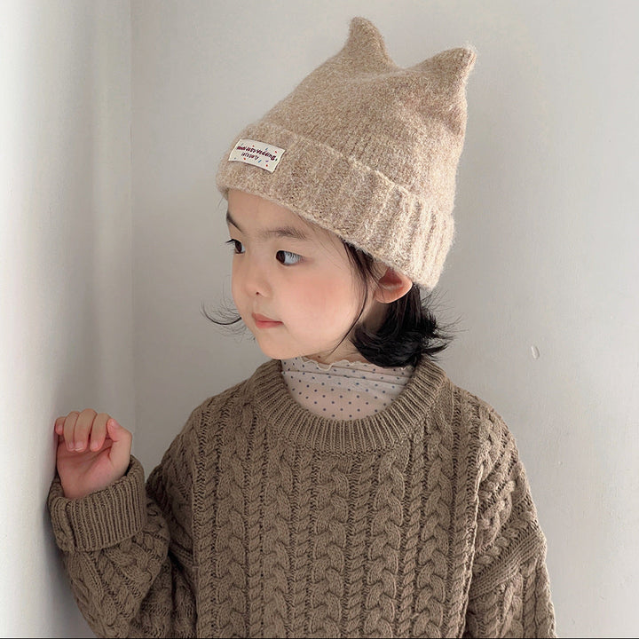 【48-52cm】ねこ耳あったかニット帽