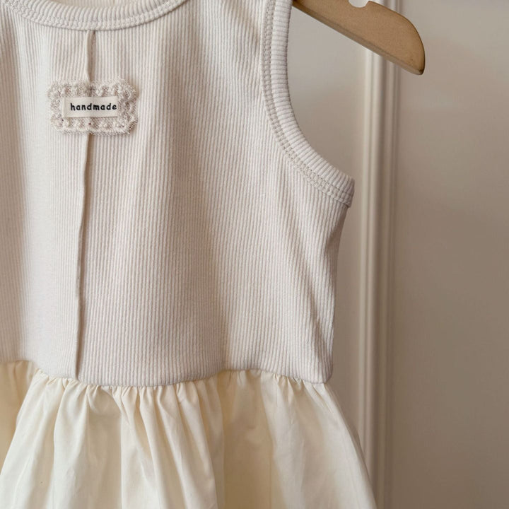 【90-150】ウエスト切替ノースリワンピース