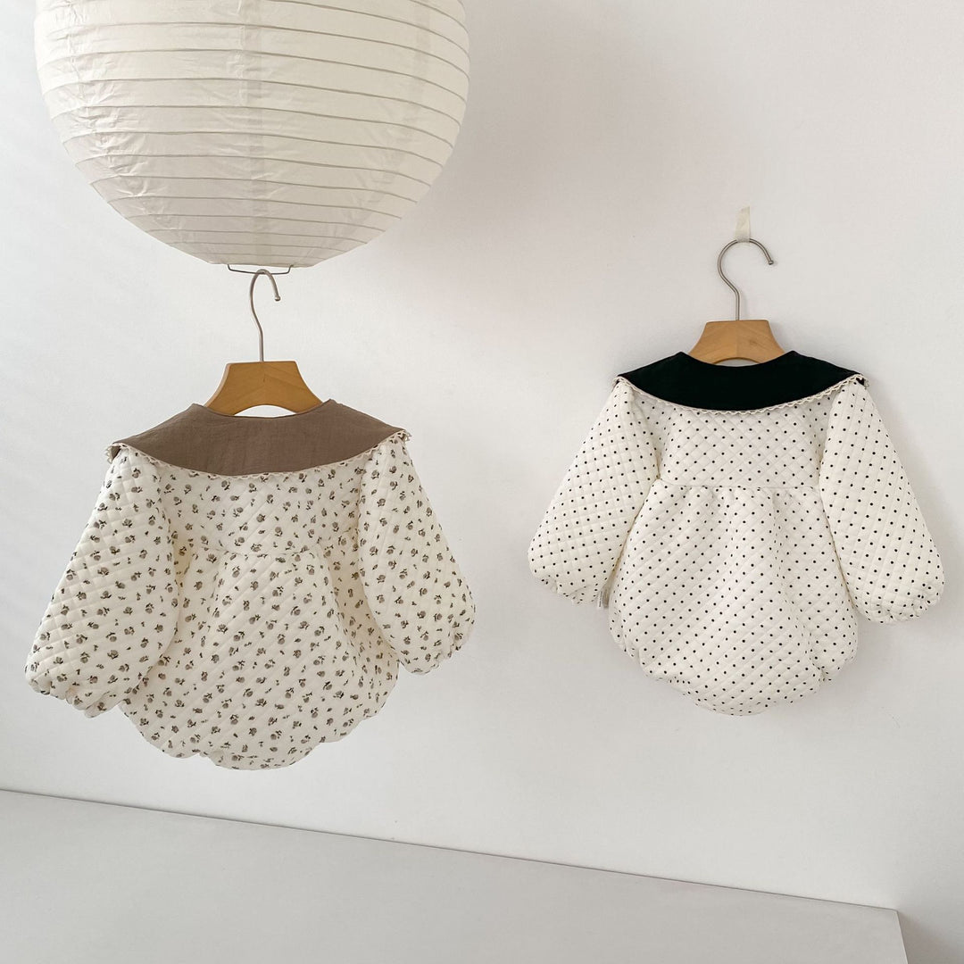 【73-100】襟付きパターンプリントロンパース