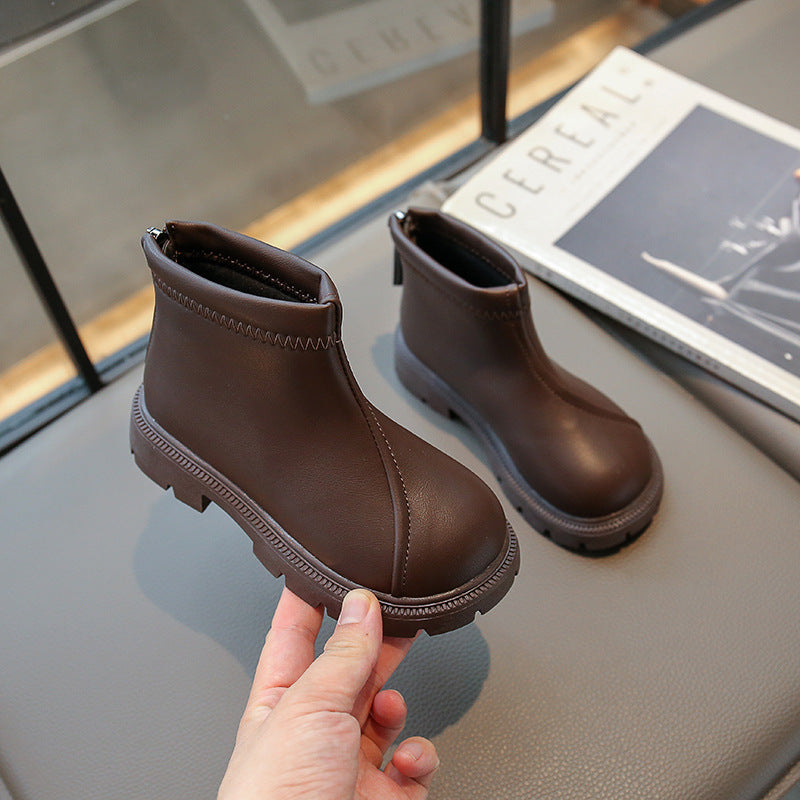 【14.5-21.5】バックファスナーショートブーツ