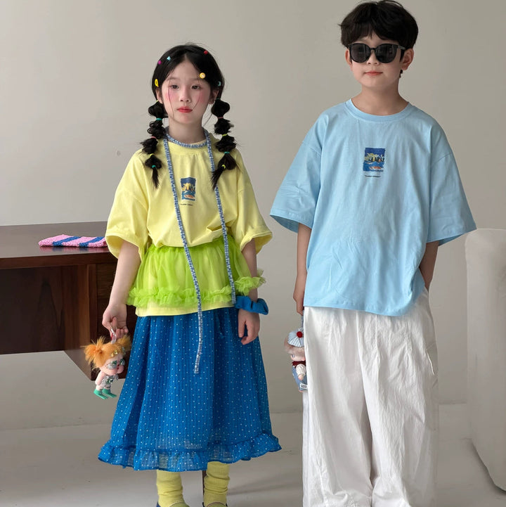 【100-150】レタープリントTシャツ