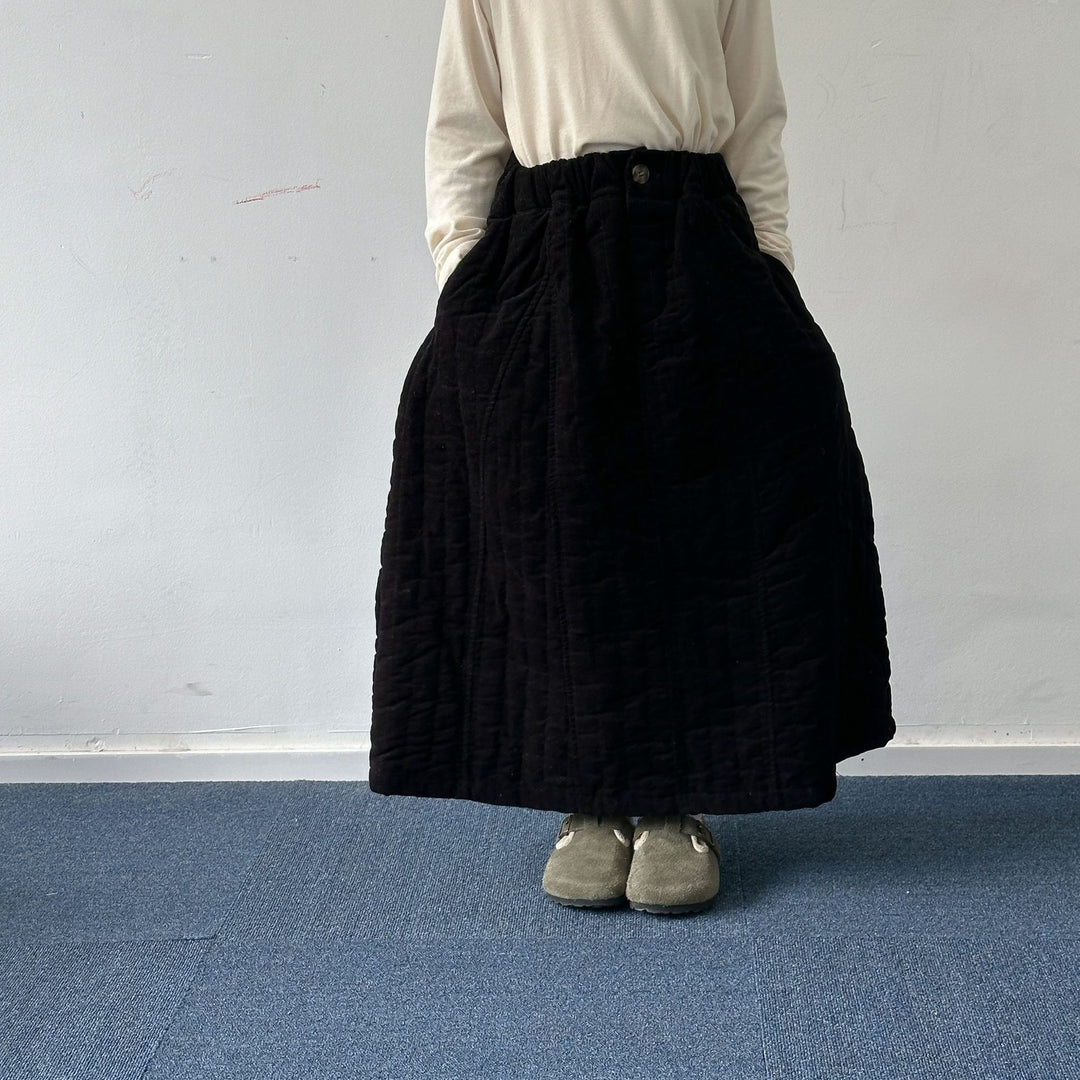 【90-150】キルティングロングスカート