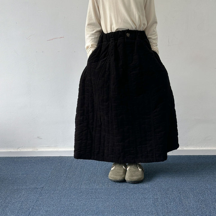 【90-150】キルティングロングスカート