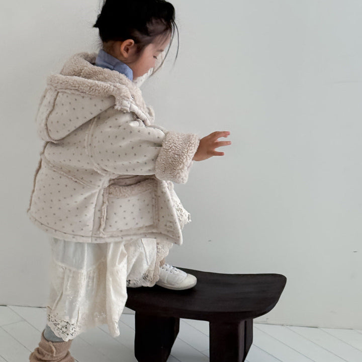 【90-140】フード付きリバーシブルショートコート