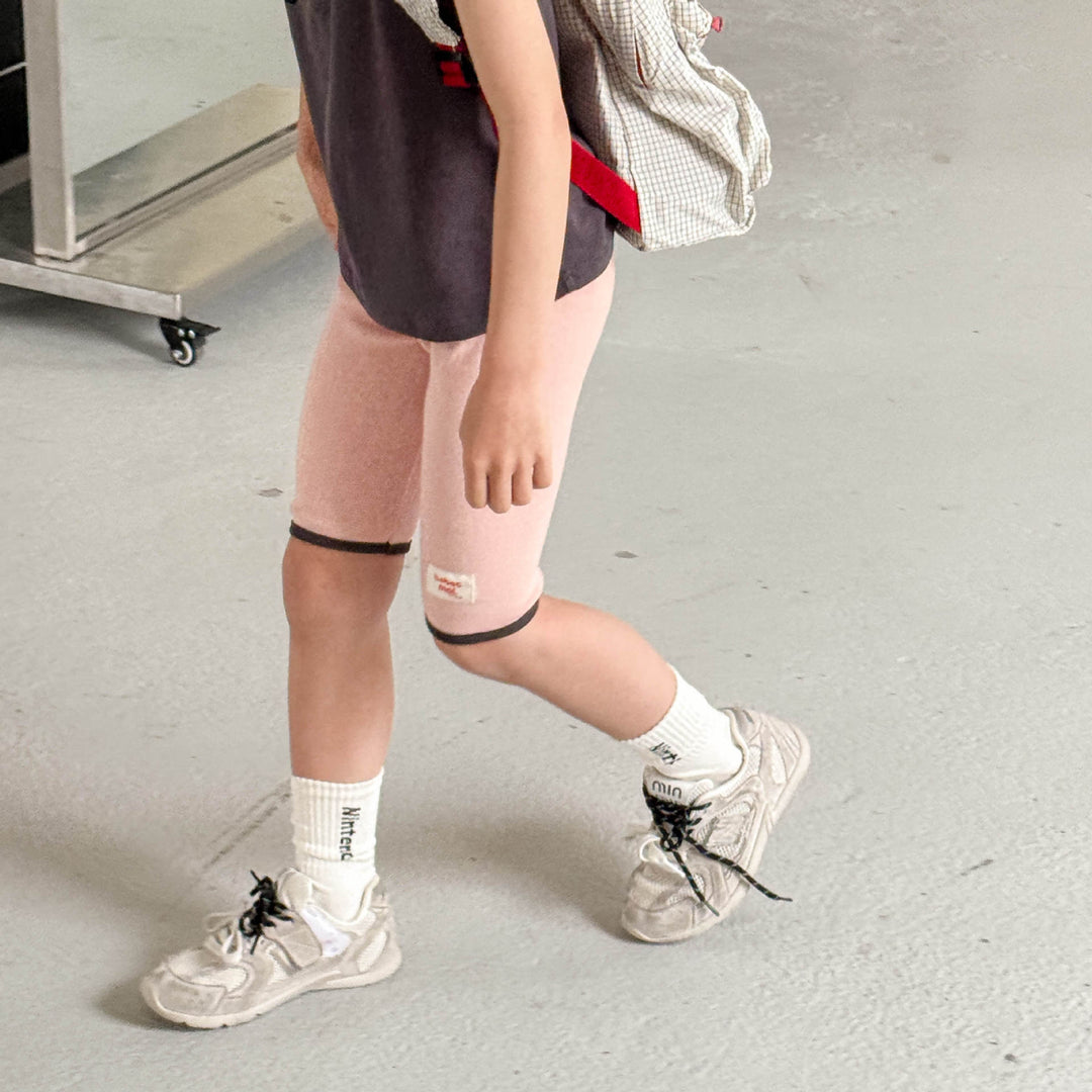 【80-130】バイカラーハーフレギンスパンツ