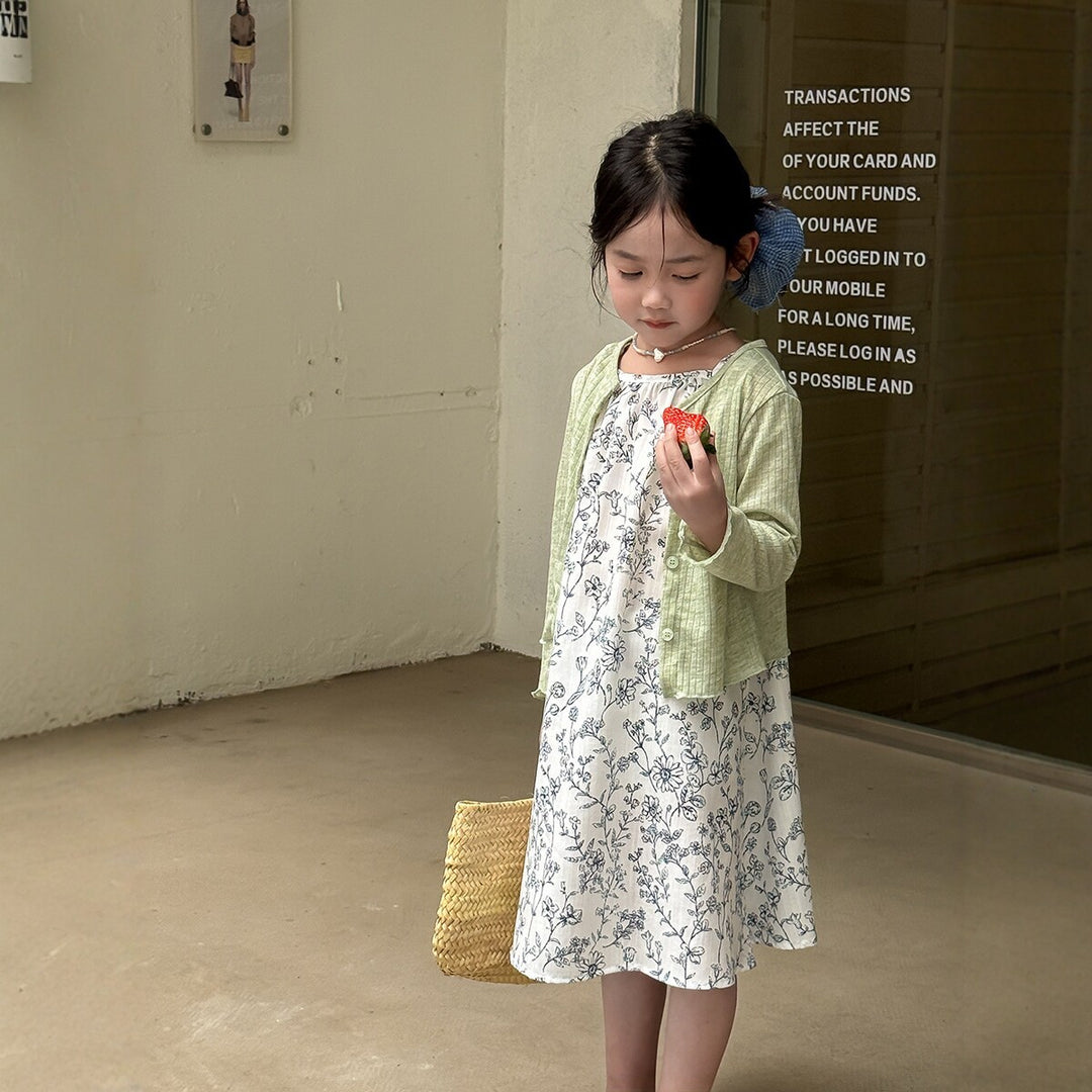 【100-150】ボタニカル柄キャミソールワンピース