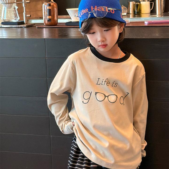 【90-150】Life is goodデザインロンT