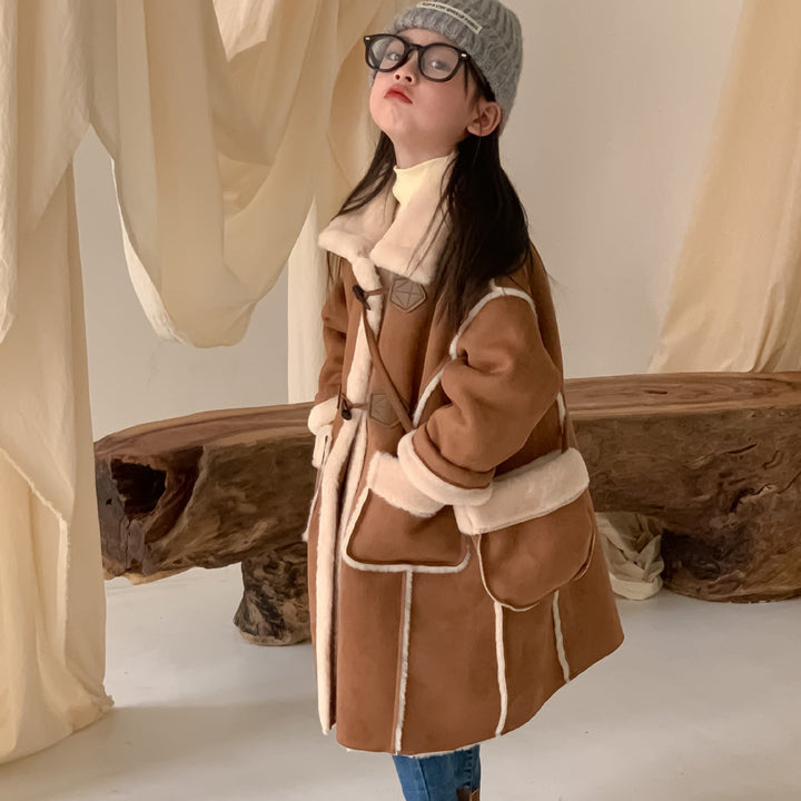 【90-150】フェイクムートンロングコート