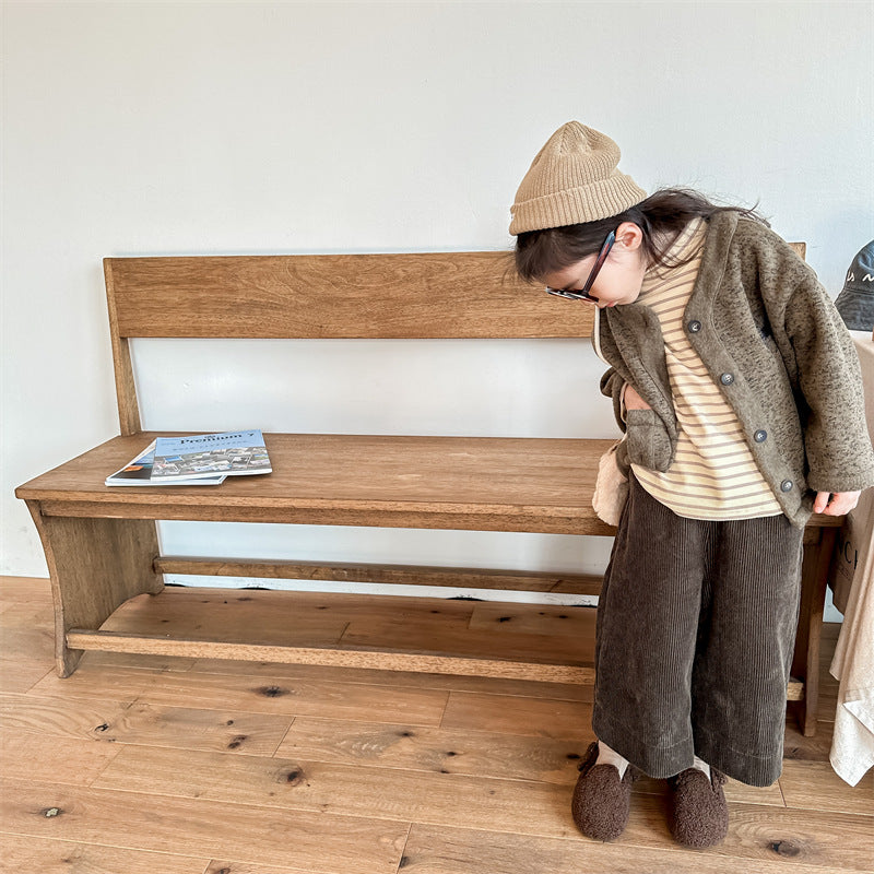 【80-130】コーデュロイワイドパンツ