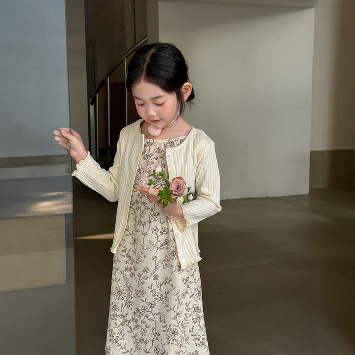 【100-150】ボタニカル柄キャミソールワンピース