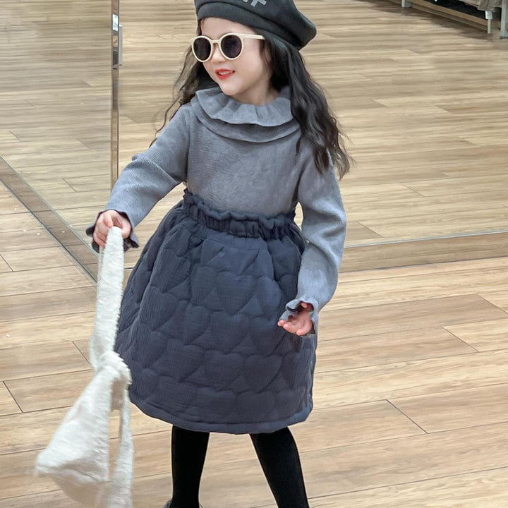 【90-140】ハート柄キルティングスカート