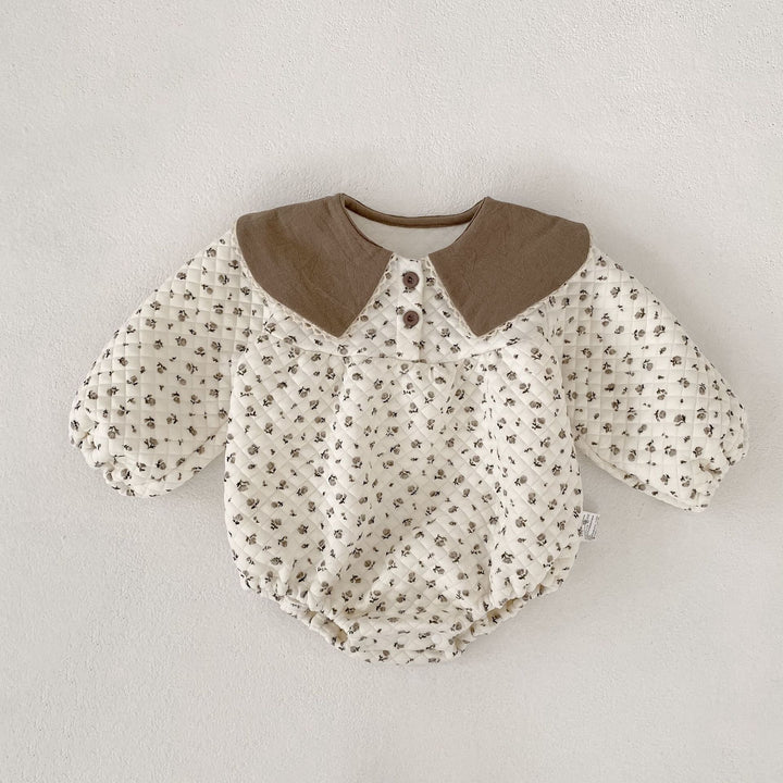 【73-100】襟付きパターンプリントロンパース