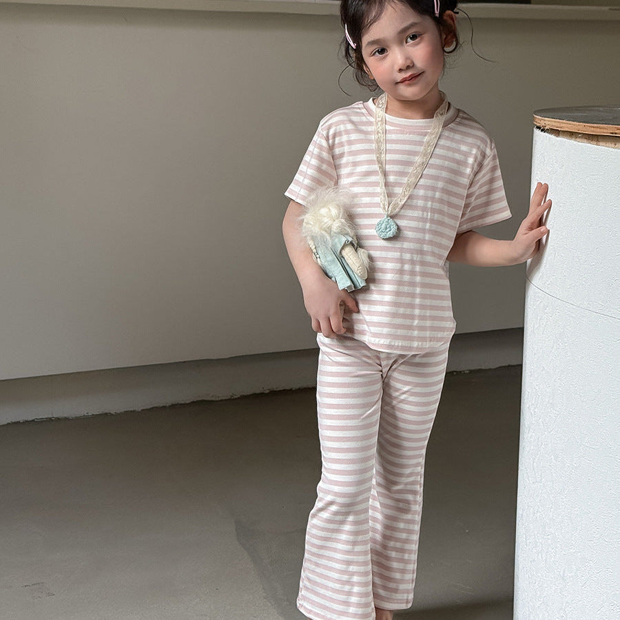 【90-140】ボーダー柄セットアップ