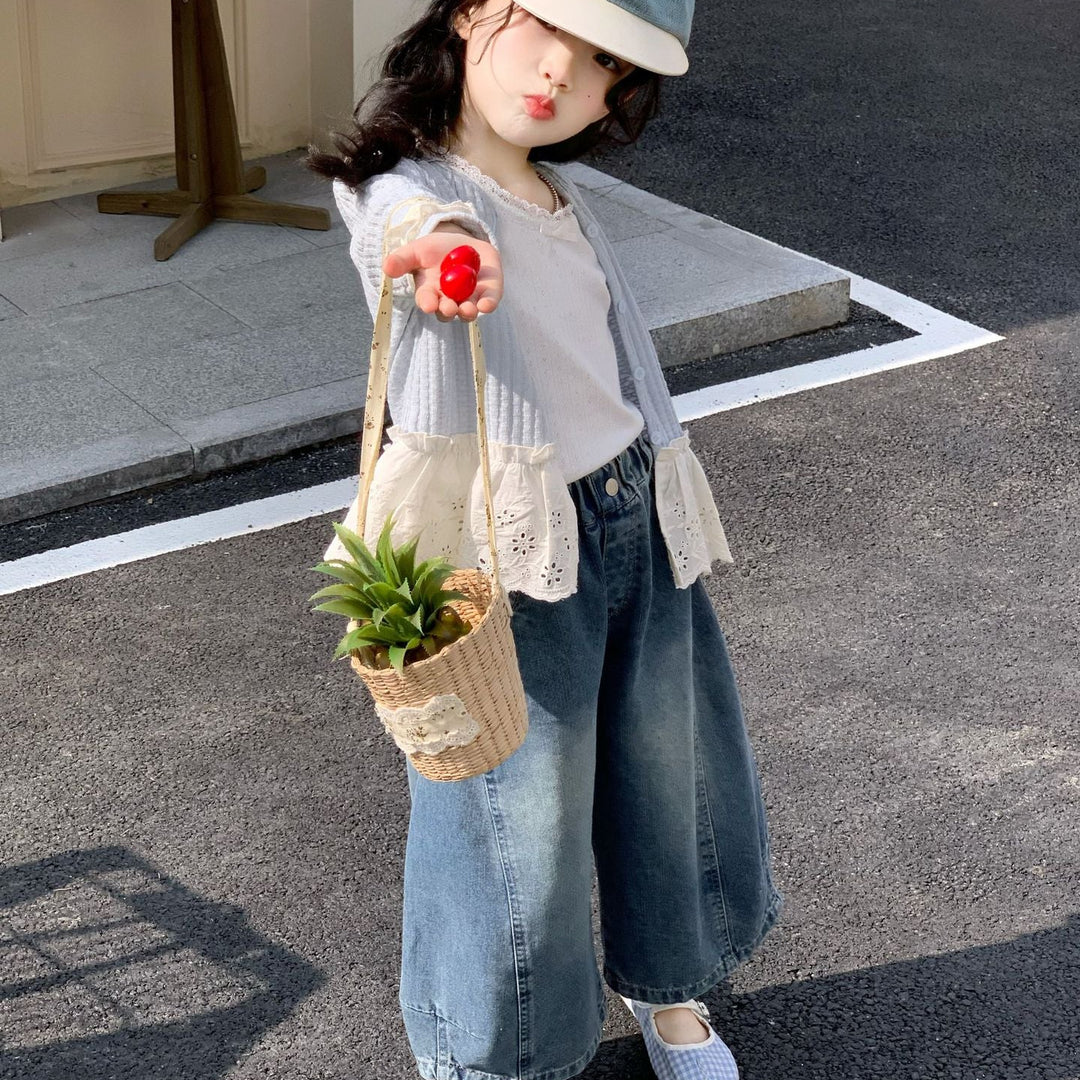 【90-140】レースデザインカーディガン