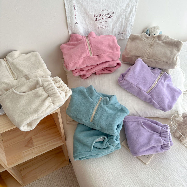 【73-130】ハーフジップカラーセットアップ