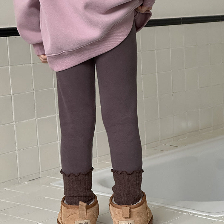 【90-150】裏起毛シンプルレギンスパンツ
