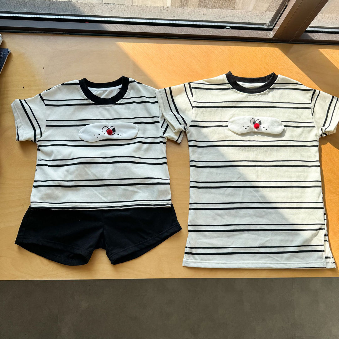 【80-150】フロントワッペンTシャツワンピース