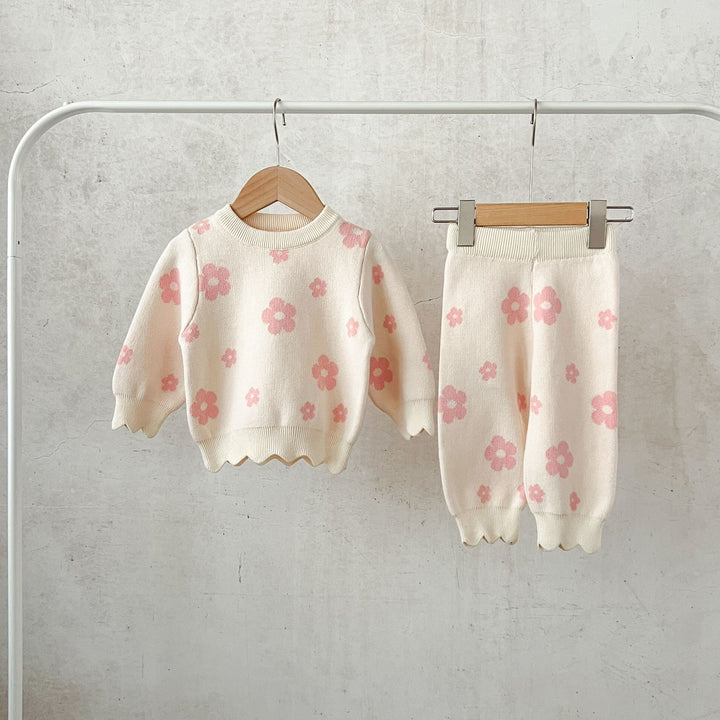 【73-100】スカラップヘム花柄セットアップ