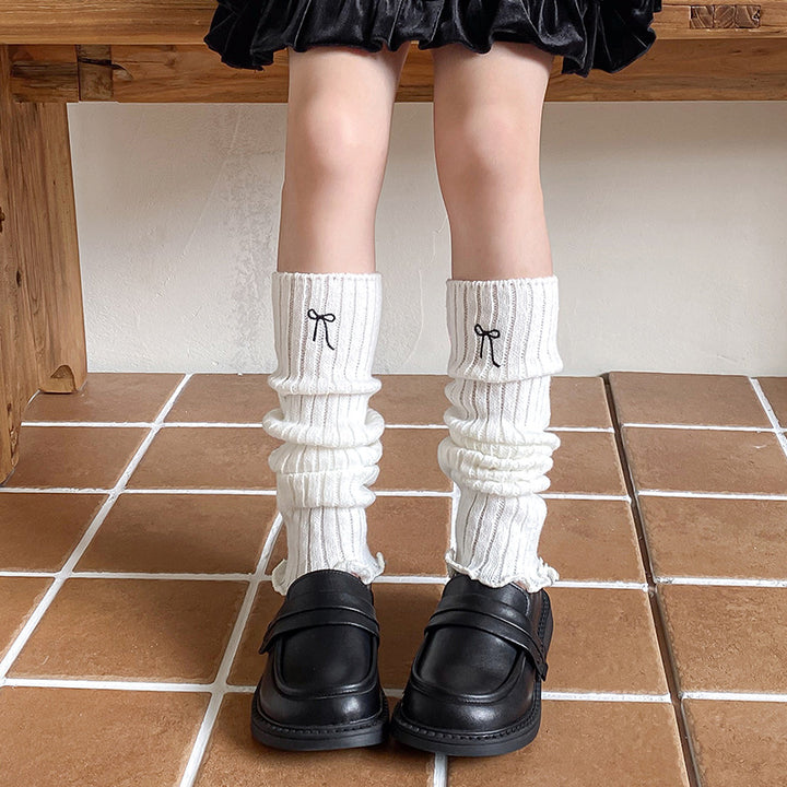 ワンポイントリボンレッグウォーマー