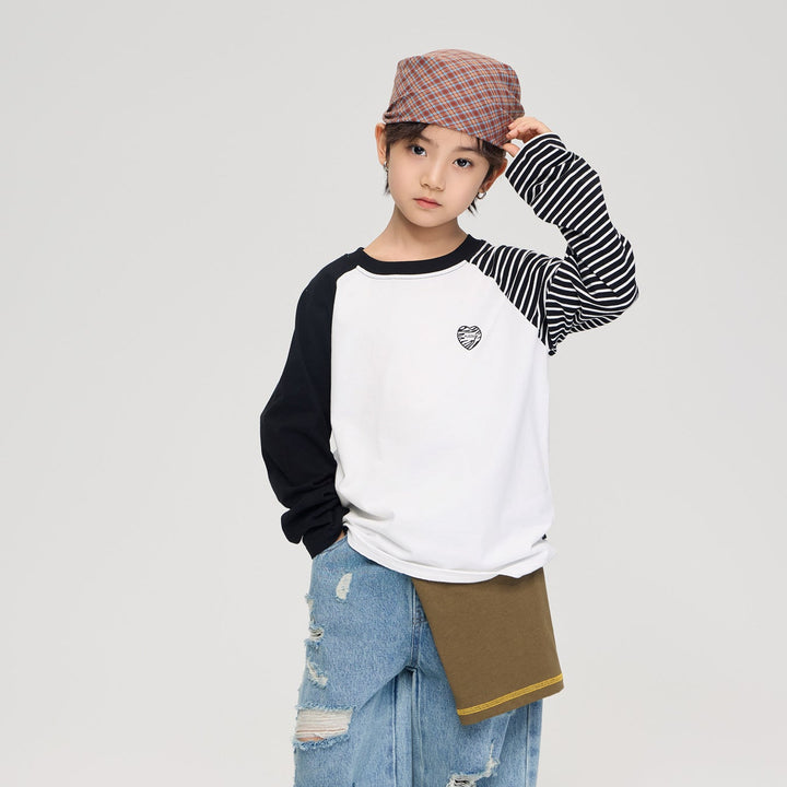 【100-150】アシンメトリーロングTシャツ