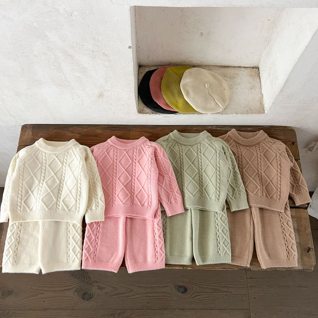 【73-110】アーガイル編みニットセットアップ