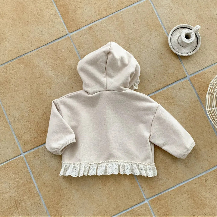 【73-100】レースデザインフルジップパーカー