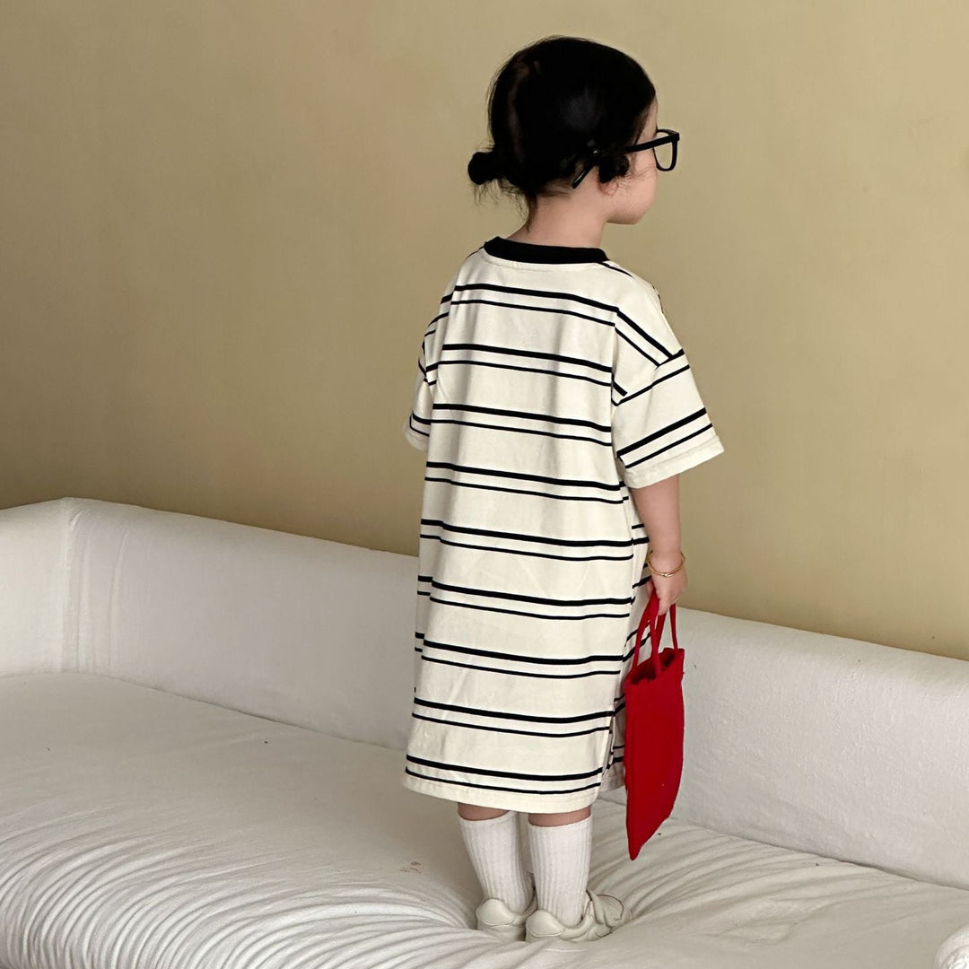 【80-150】フロントワッペンTシャツワンピース