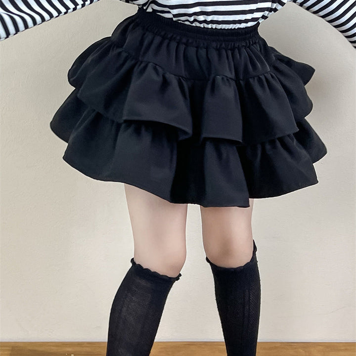 【90-140】シンプルティアードミニスカート