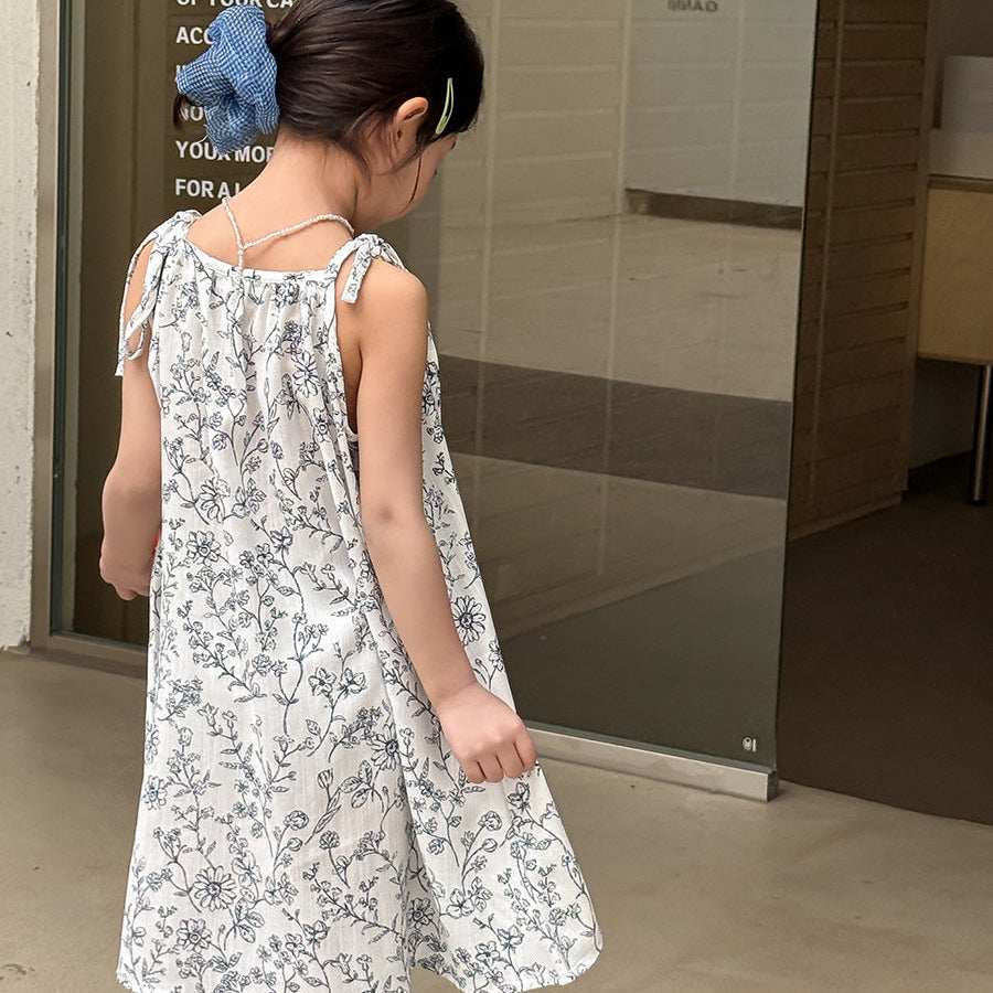 【100-150】ボタニカル柄キャミソールワンピース