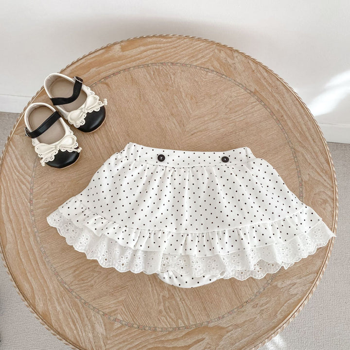 【73-110】フリルデザインドット柄セットアップ