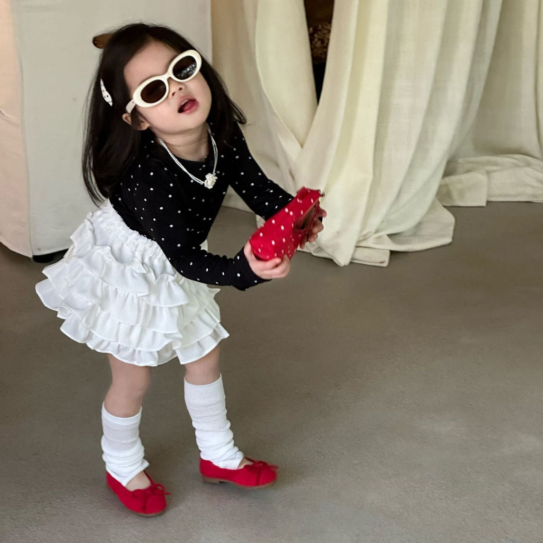 【90-140】ドット柄長袖カーディガン