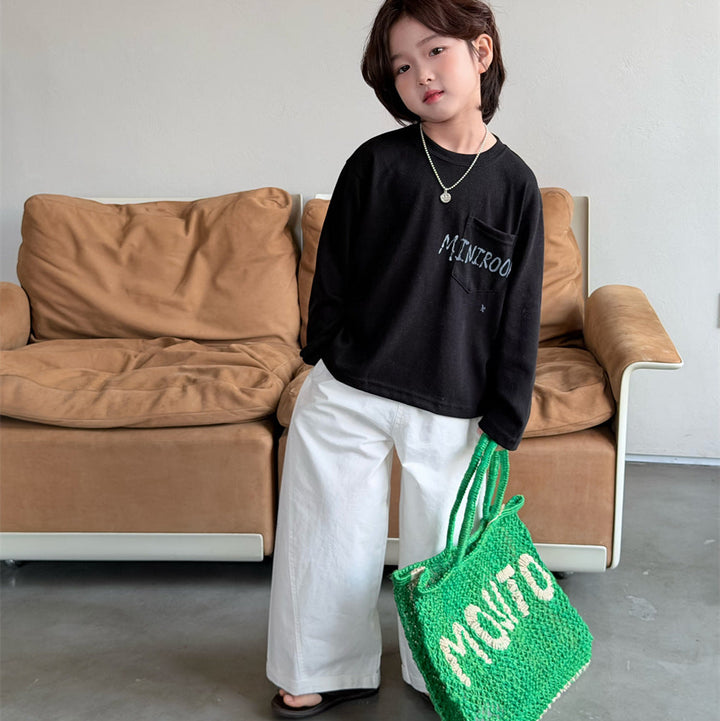 【90-150】英字デザインカジュアルロンT