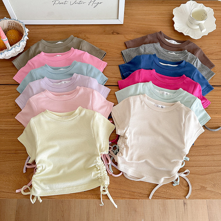 【90-140】ウエストシャーリングTシャツ×フレアパンツセット