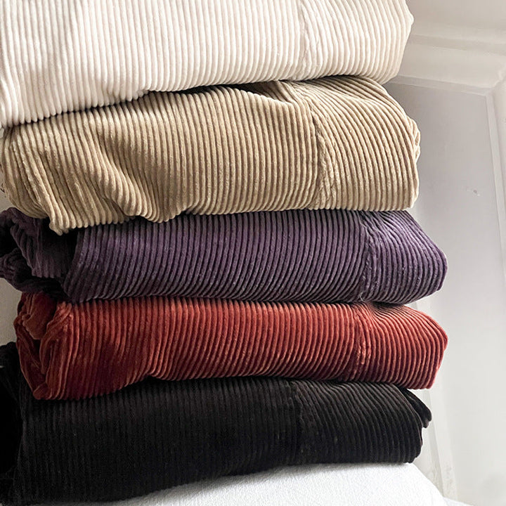 【90-150】シンプルコーデュロイワイドパンツ