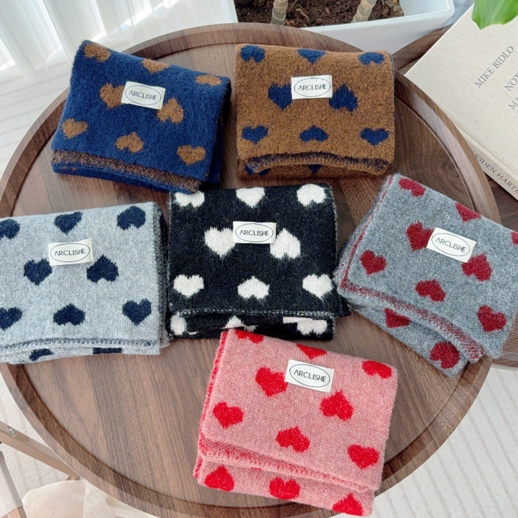 ハート柄マフラー