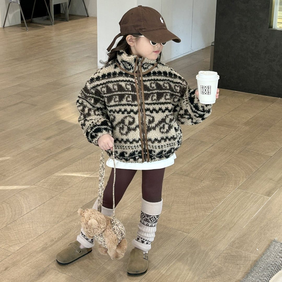 【90-140】パターンプリントボアジャケット