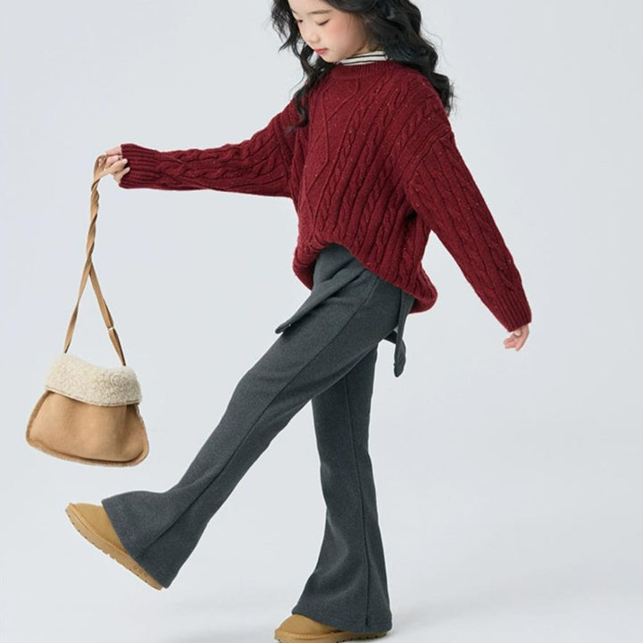 【110-150】レイヤード風フレアパンツ