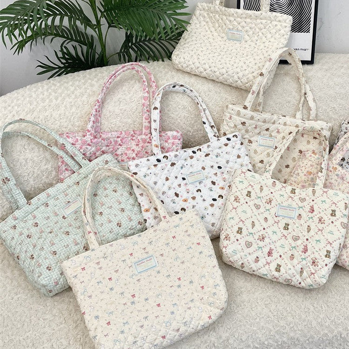 パターンプリントキルティングバッグ