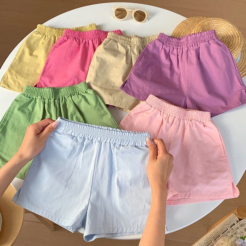 【90-150】カラーシンプルショートパンツ