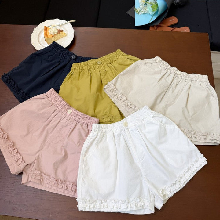 【100-150】フリルデザインショートパンツ